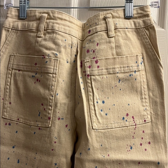 Easel Los Angeles Cream Paint Splatter Pants Small - Picture 6 of 7